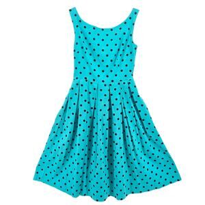Lindy Bop Polka Dot Midi Dress Size 4 Retro Pin Up Rockabilly 50s Audrey Hepburn